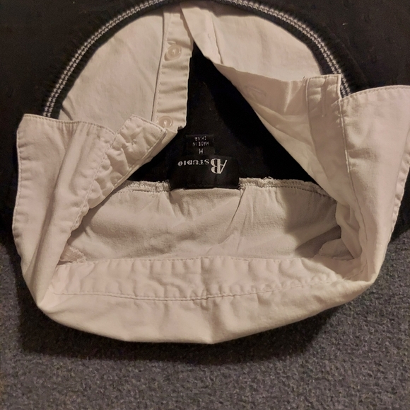 AB Studio Black and White Button Down Layered Shirt - Picture 5 of 7